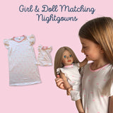 Girl & Doll Matching Nightgowns - Tulips